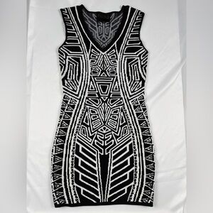 Black and White Geometric Pattern Dress